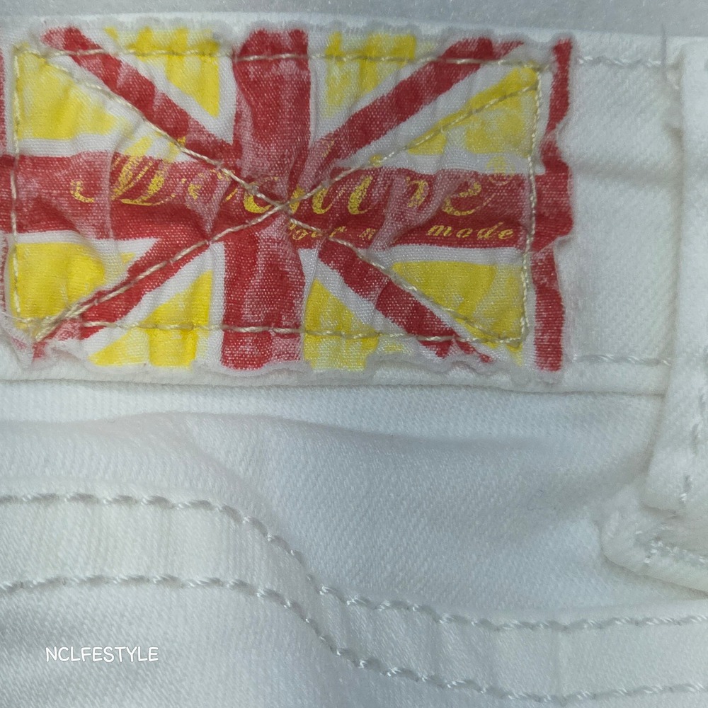 Machine Jeans Womens White Distressed Skinny Denim Ripped Low Rise Pants 27x30 - Picture 10 of 11